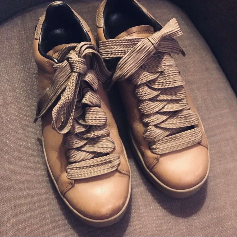 RARE Coach C101 platform sneakers in taupe/beige